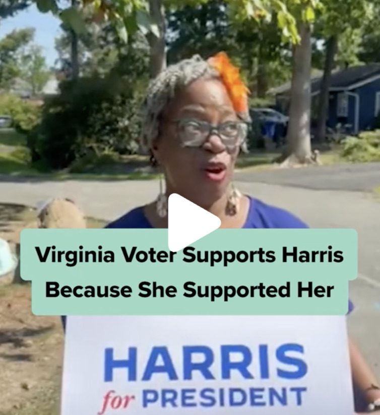 Women expresses how the biden-harris administration helped her through hard times -- and why she's voting for Kamala Harris in November.